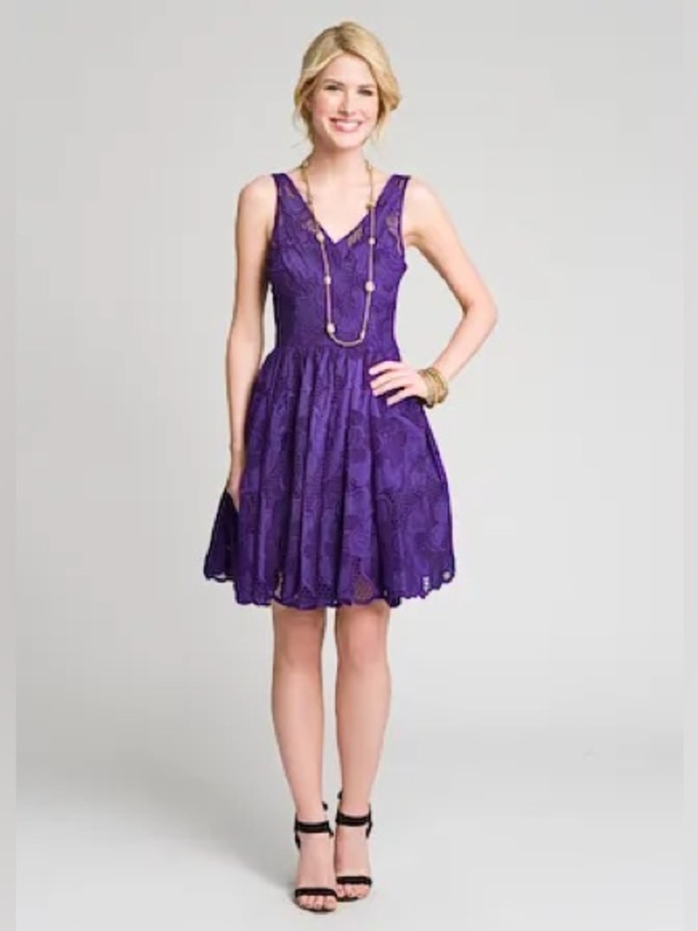 Tracy Reese Love Story Lace Dress in Purple
